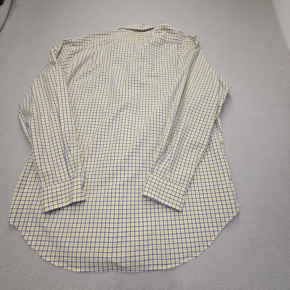 Vintage Polo Ralph Lauren Button Shirt Men's XL Yellow Blue Plaid 90s Preppy
